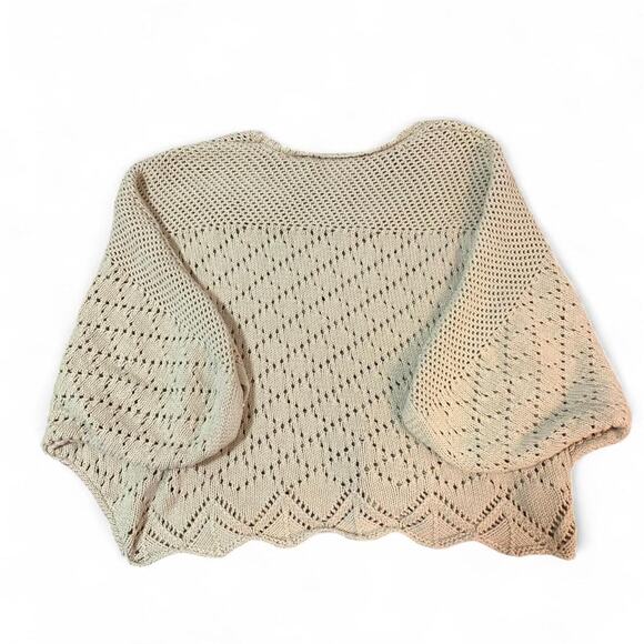 Buckle Willow and Root Cream Knit Sweater quarter sleeve size medium - Picture 4 of 6